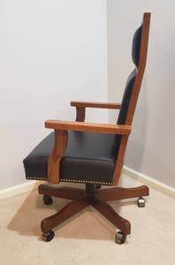 lot 63 image: Prairie Mission Style Studded Office Chair