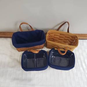 lot 42 image: Blue Longaberger Serving Baskets
