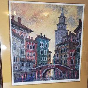 lot 60 image: Evening in Venice Framed Print