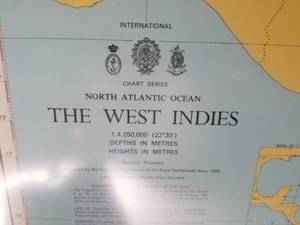 lot 197 image: Framed West Indies Naval Chart