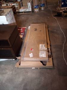 lot 66 image: 59 in. Rectangular Iron Oak 3 Drawer Executive Desk with File Storage by SAUDER