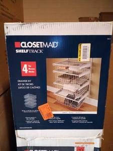 lot 69 image: 17 in. D x 21 in. W x 27 in. H ShelfTrack 4-Drawer Kit Steel Closet System in White by ClosetMaid