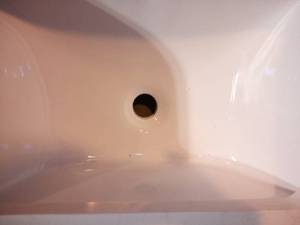 lot 73 image: 30 in. x 20 in. Engineered Stone Vanity Top in Lgt Vein Carrera with White Basin