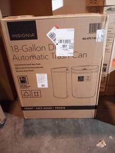 lot 99 image: Insignia - 18 Gal. Automatic Trash Can - Stainless steel