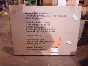 lot 103 image: 36 in. W x 26 in. H Steel Pegboard Set in Black for Ready-to-Assemble Steel Garage Storage System by Husky