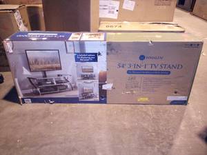lot 114 image: Whalen Furniture - 3-in-1 Console for Most Flat-Panel TVs Up to 65 - Brown Cherry