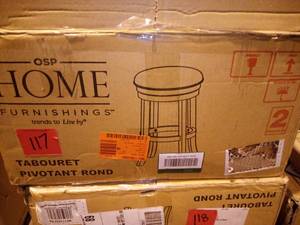 lot 117 image: Backless Burnt Brown Swivel Stool (2-Pack) by OSP Home Furnishings