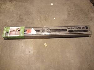 lot 121 image: 72 in. Matte Black Strap Sliding Barn Door Hardware Track with Pull by Everbilt