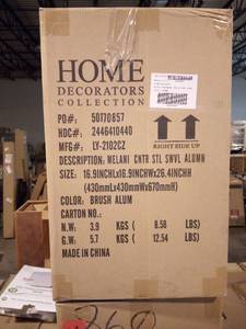 lot 127 image: Melanie 24 in. Brushed Aluminum Swivel Bar Stool by Home Decorators Collection
