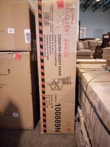 lot 147 image: Lavon 24 in. 2-Piece Tan and Brown Counter Stools by Coaster