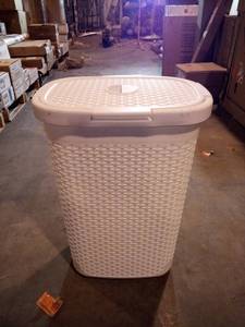 lot 149 image: Modern Homes 60 L Laundry Hamper White by Modern Homes