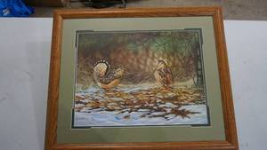 lot 123 image: Framed Wildlife Print Showing Off-Woodcock Signed & Numbered by Gerald W. Putt