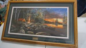 lot 125 image: Framed & Signed Print Twilight Fire by Jim Hansel