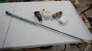 lot 173 image: Magic Aerobait Quiet Air I, Berkley Pro Digital Fish Scale, Bore Runner Basic Shotgun Cleaning System, Frabill Aqua-Life Portable Aerator