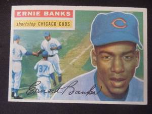 lot 2 image: 1956 Topps Baseball Ernie Banks #15 Very Good Condition