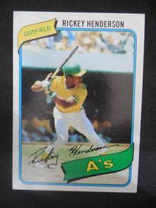 lot 7 image: 1980 Topps Rickey Henderson Rookie Card #482 Excellent Condition