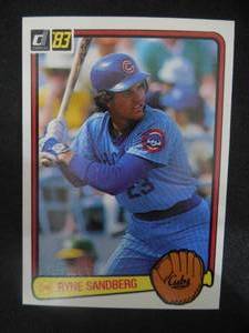 lot 9 image: 1983 Donruss Ryne Sandberg Rookie Card #277 LK