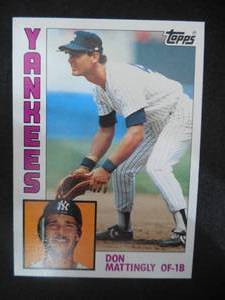 lot 12 image: 1984 Topps Don Mattingly Rookie Card #8 Excellent Condition LK