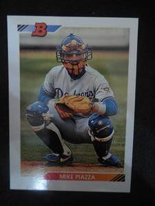 lot 17 image: 1992 Bowman Mike Piazza Rookie Card #461