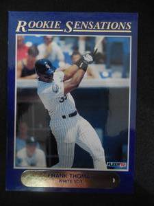 lot 18 image: 1992 Fleer Rookie Sensations Frank Thomas Rookie Card #1