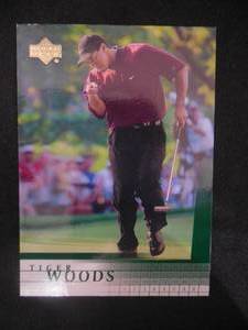 lot 30 image: 2001 Upper Deck Tiger Woods Rookie Card #1 Near Mint