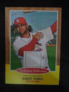 lot 36 image: 2011 Topps Heritage Albert Pujols Jersey Relic Card #CCR-AP