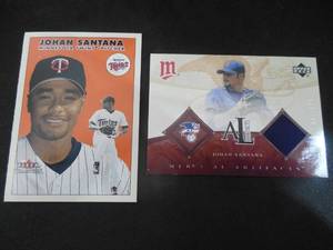 lot 37 image: Johan Santana Rookie Card & Jersey Relic Card - Twins