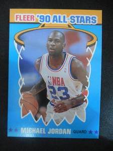lot 43 image: 1990 Fleer Basketball Michael Jordan All-Star Card #5 WOW