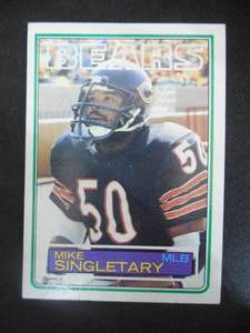 lot 55 image: 1983 Topps Mike Singletary Rookie Card #38
