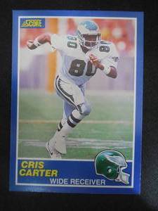 lot 57 image: 1989 Score Cris Carter Rookie Card #72 HOFer LK