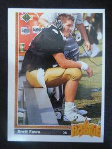 lot 59 image: 1991 Upper Deck Brett Favre Rookie Card #13 LK