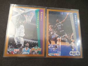 lot 90 image: (2) 1992-93 Fleer Shaquille Oneal Rookie Cards #401 & #298