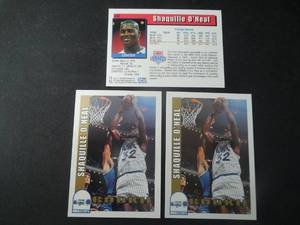 lot 93 image: (3) 1992 Hoops Shaquille ONeal Rookie Card #442 LK
