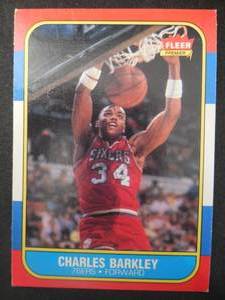 lot 100 image: 1986-87 Fleer Charles Barkley Rookie Card #7