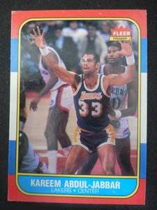 lot 102 image: 1986-87 Fleer Kareem Abdul-Jabbar Card #1