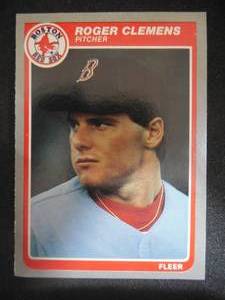 lot 112 image: 1985 Fleer Roger Clemens Rookie Card #155