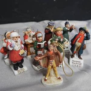 lot 255 image: COLLECTABLE NORMAN ROCKWELL ORNIMENTS  PLATESEE
