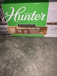 HUNTER Rhinebeck 58 in. integrated LED indoor noble bronze ceiling fan with light kit and remote NEW SEE PICS