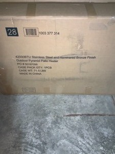 HAMPTON BAY 42,000 BTU Gold Gas Patio Heater NEW SEE PICS