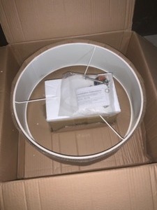 progressive lighting inspire 18 in. antique bronze 3-light semi flush mount not used but has broken glass see pics