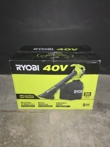 RYOBI 40-VOLT LITHIUM-ION CORDLESS BATTERY LEAF VACUUMMULCHER (TOOL ONLY). SEE PICTURES