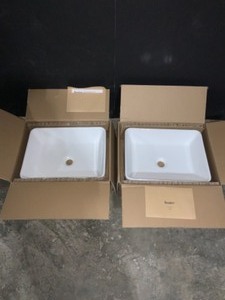 LUXIER RECTANGULAR BATHROOM CERAMIC VESSEL SIN ART BASIN IN WHITE. SEE PICTURES