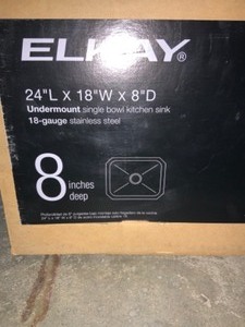 ELKAY AVENUE UNDERMOUNT STAINLESS STEEL 24 IN. SINGLE BOWL KITCHEN SINK. SEE PICTURES