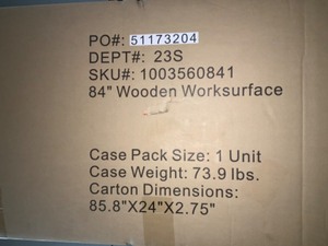 HUSKY 84 IN. SOLID WOOD WORK SUFACE FOR HEAVY DUTY WELDED STEEL GARAGE STORAGE SYSTEM. SEE PICTURES