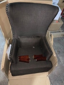 KEGAN CHOCOLATE ACCENT CHAIR. SEE PICTURES