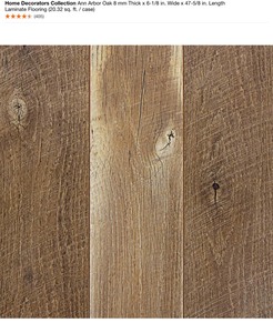 HOME DECORATORS COLLECTION ANN ARBOR OAK 8 MM THICK X 6-18 IN. WIDE X 47-58 IN. LENGTH LAMINATE FLOORING (20.32 SQ. FT.  CASE). SEE PICTURES