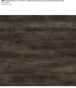 MSI HERRITAGE BENSON 7 IN. W X 48 IN. L RIGID CORE LOCK LUXURY VINYL PLANK FLOORING (19.02 SQ. FT.  CASE). SEE PICTURES