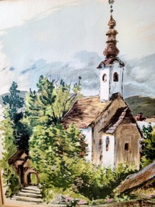 lot 76 image: Framed Austria Watercolor by James Seeman