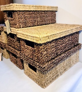 lot 85 image: Decorative Woven Storage Boxes