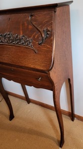 lot 102 image: Vintage Oak  Drop Front Secretary